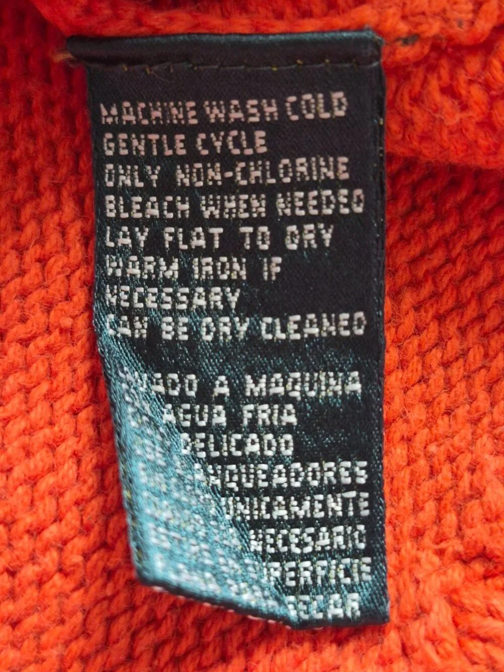 Lauren Ralph Lauren Vintage Crest Logo Sweater Quarter Zip Orange Size M